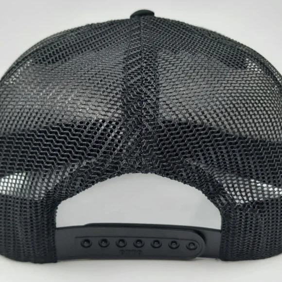 Retro Hat CAT Diesel Power Embroidered Patch Flat Bill Trucker Mesh Blue Collar - Picture 6 of 8